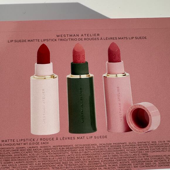 Westman Atelier Lip Suede Matte Lipstick Trio Dash Je Rêve Fluffy Ltd Ed BNIB - Picture 13 of 16